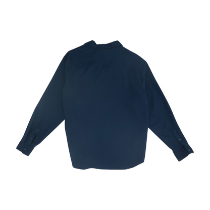 Navy Solid Flannel Button Down