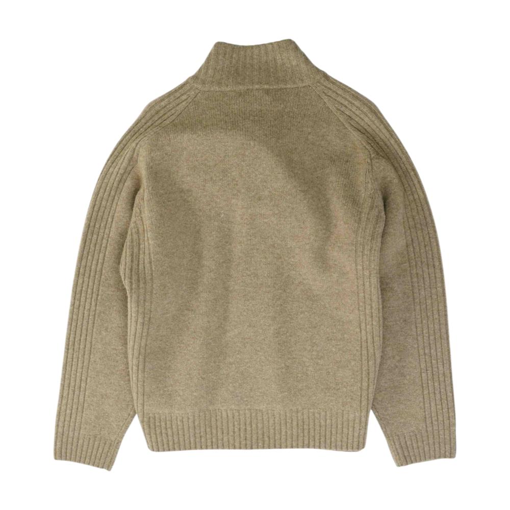Tan Solid Cardigan Sweater