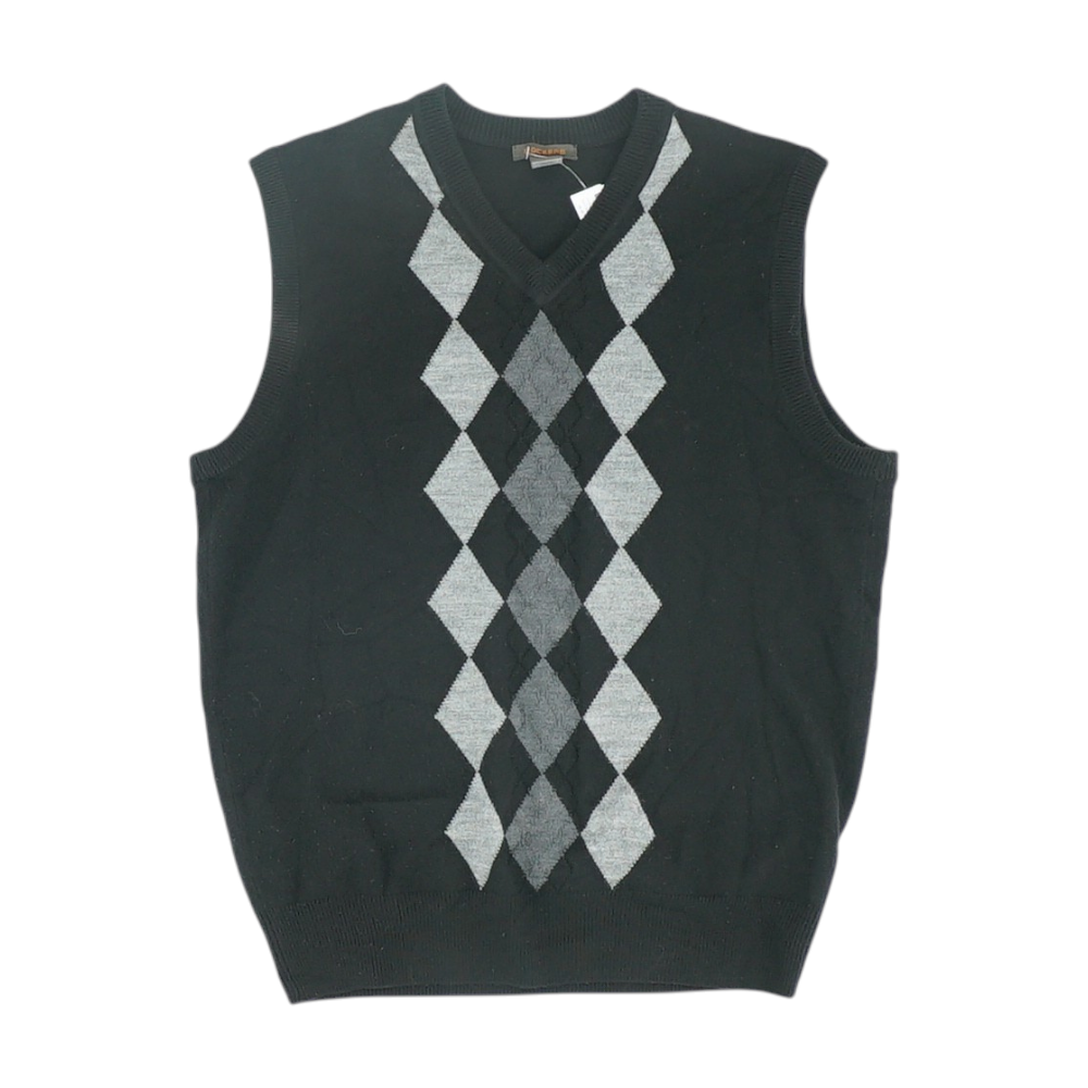 Black Argyle Vest Sweater