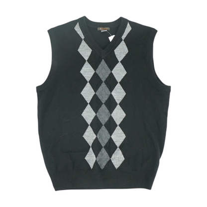 Black Argyle Vest Sweater