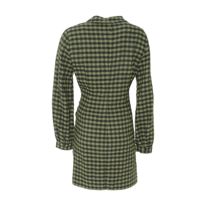Green Check Midi Dress
