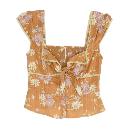 Brown Floral Blouse