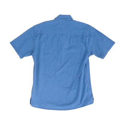 Blue Solid Short Sleeve Polo