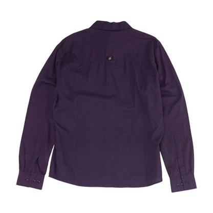 Purple Abstract Long Sleeve Button Down