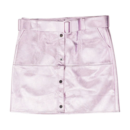 Purple Solid Midi Skirt