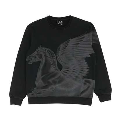 Black Solid Sweatshirt Pullover