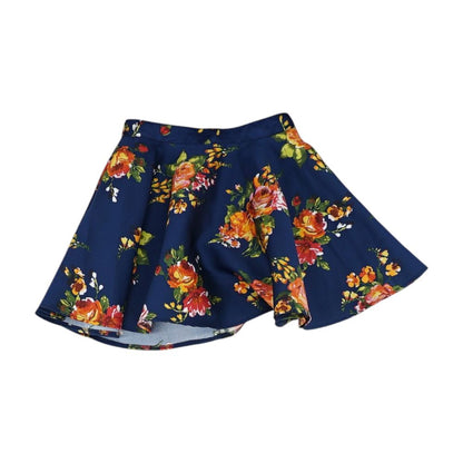 Navy Floral Mini Skirt