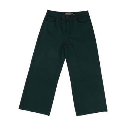Green Petite Wide Leg Jeans