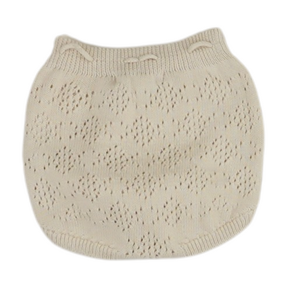 Ivory Solid Knit Shorts