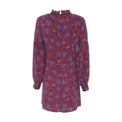 Maroon Floral Mini Dress
