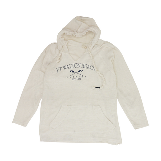 White Solid Hoodie Pullover