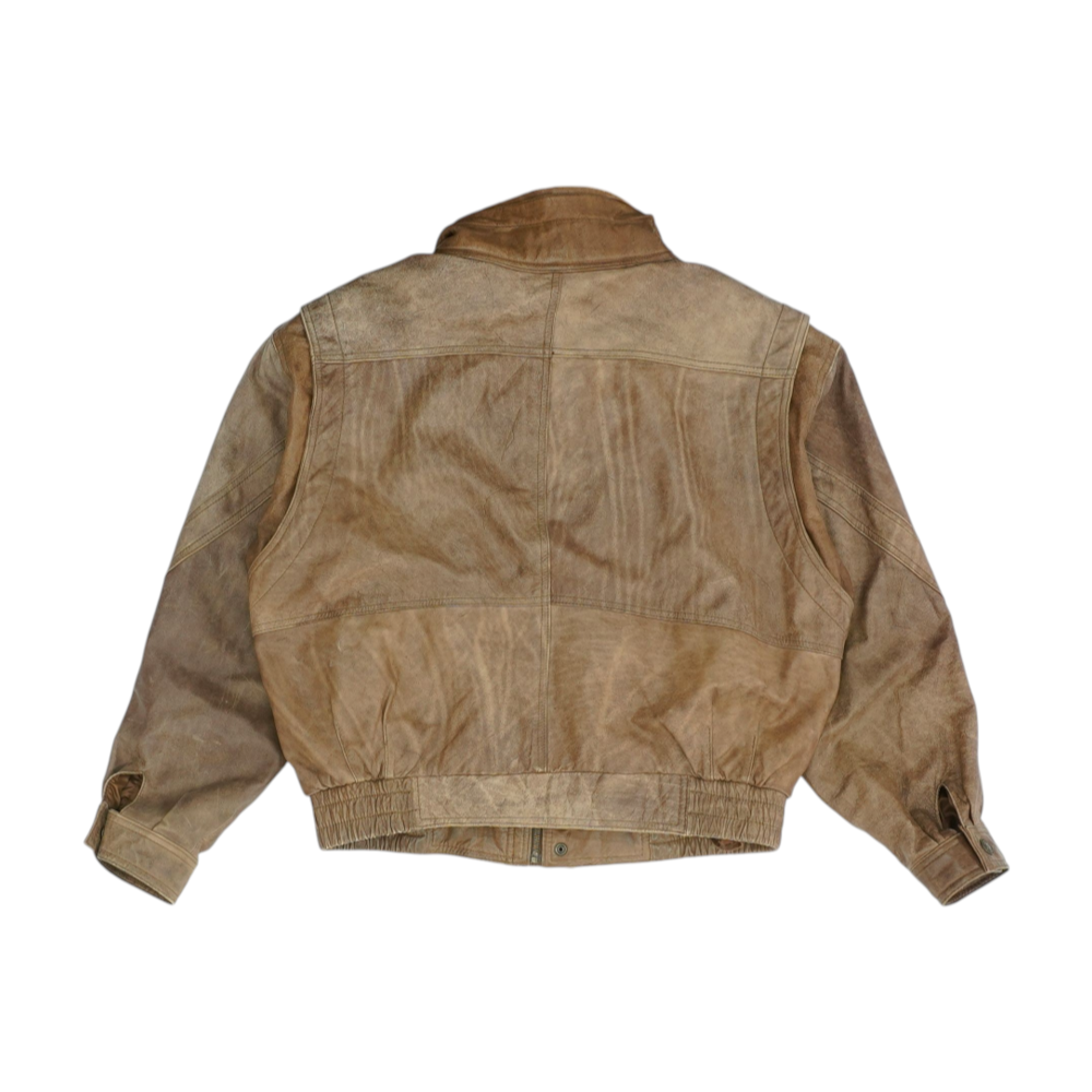 Brown Solid Leather Jacket