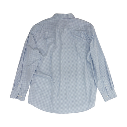 Blue Polka Dot Long Sleeve Button Down