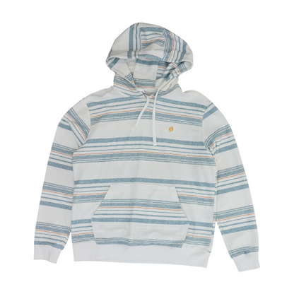 White Striped Hoodie Pullover
