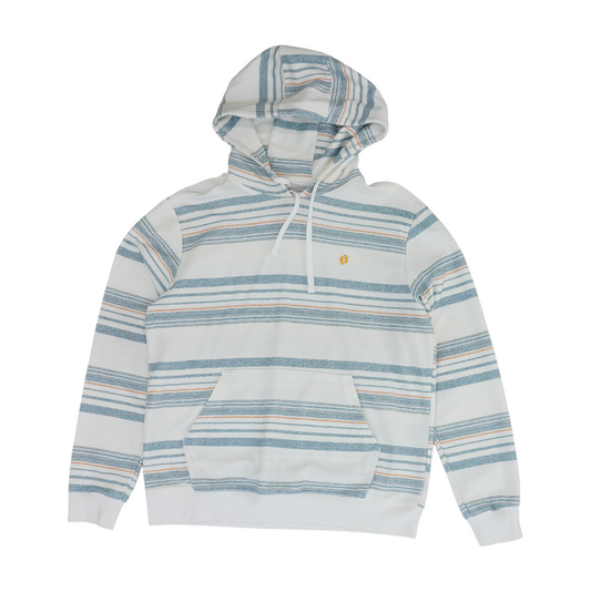 White Striped Hoodie Pullover