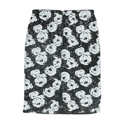 Black Print Midi Skirt
