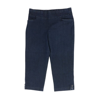 Blue Solid Capri Regular Jeans