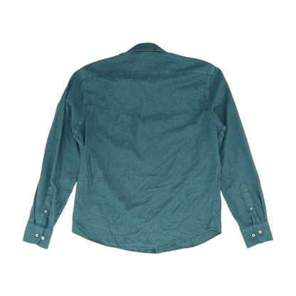 Green Solid Long Sleeve Button Down