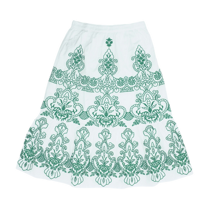 Green Print Maxi Skirt