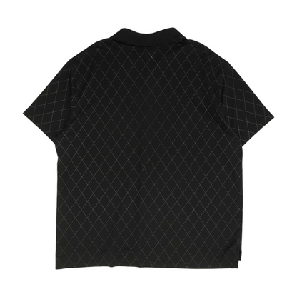 Black Abstract Short Sleeve Polo