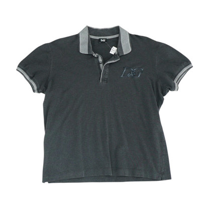 Gray Solid Short Sleeve Polo