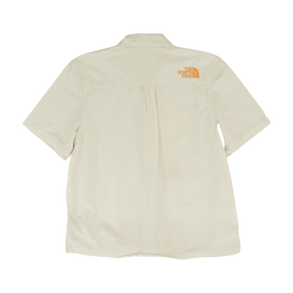White Solid Short Sleeve Button Down
