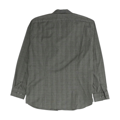 Gray Plaid Long Sleeve Button Down