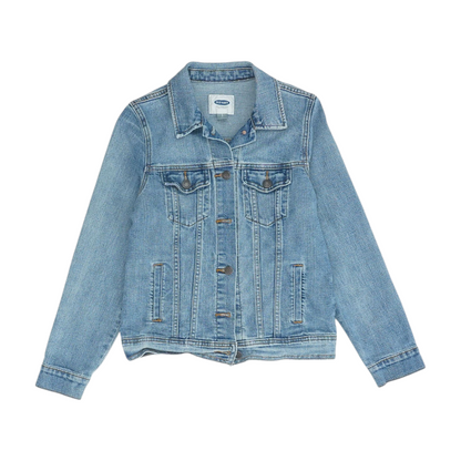 Blue Solid Denim Jacket