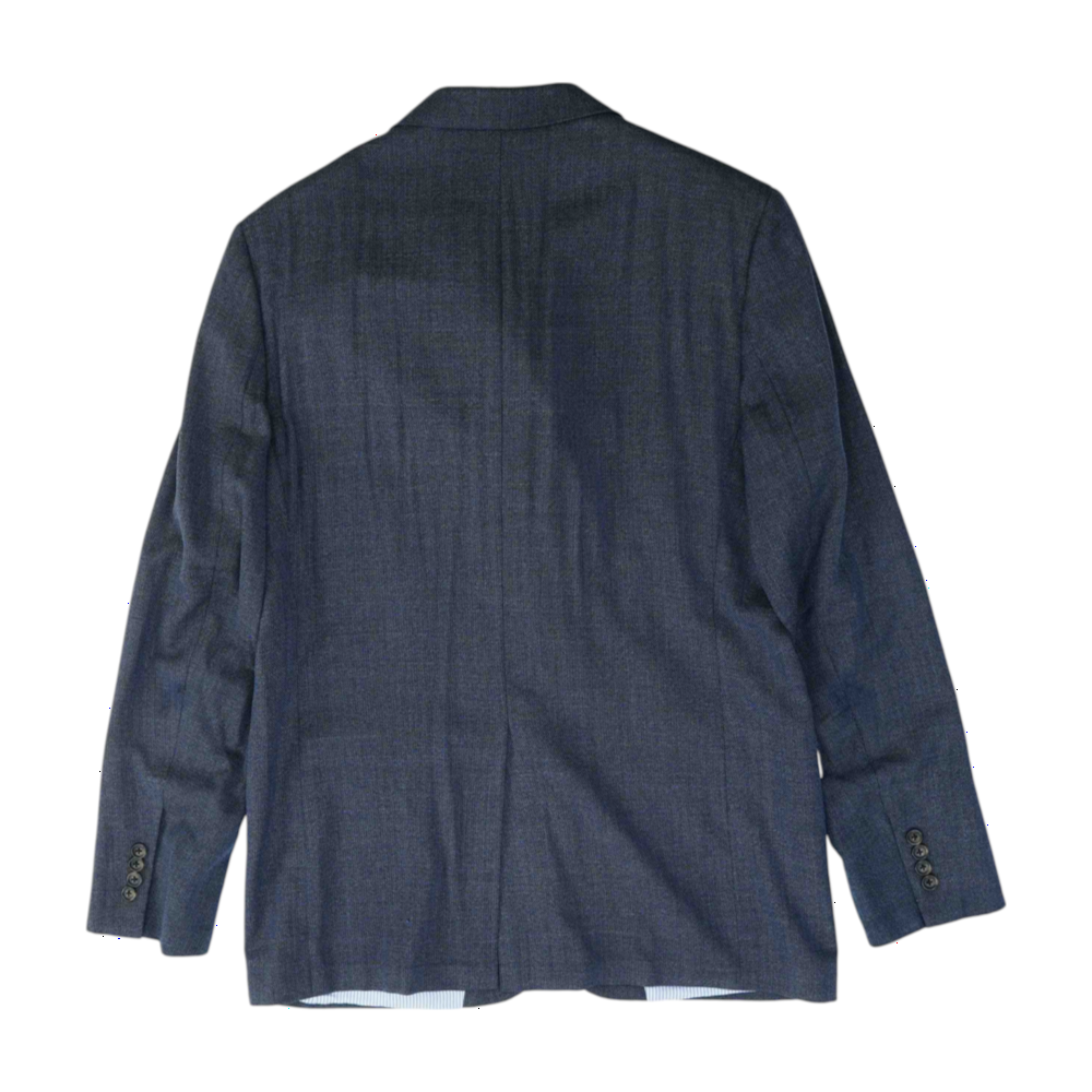 Blue Long Solid Sport Coat