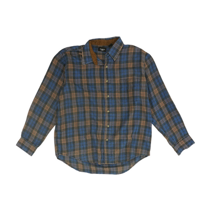 Blue Plaid Long Sleeve Button Down