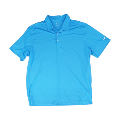 Blue Solid Short Sleeve Polo