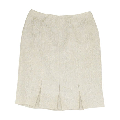 Yellow Solid Midi Skirt