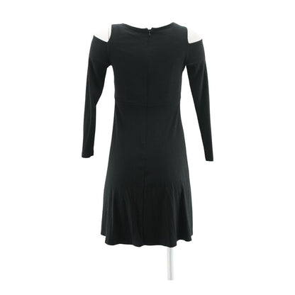 Black Solid Midi Dress