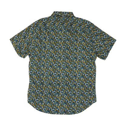 Blue Floral Short Sleeve Button Down