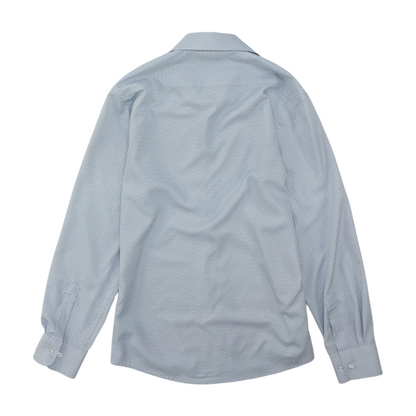 White Print Long Sleeve Button Down