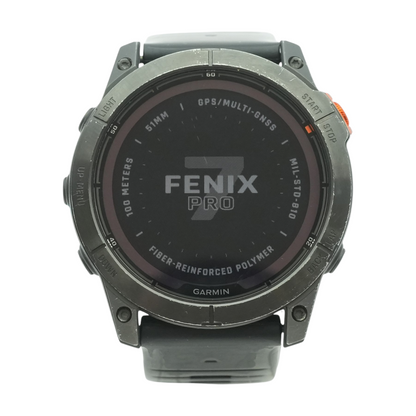 50mm Fenix 7X Black Smartwatch Black Band S/M