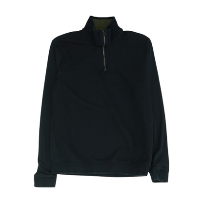 Black Solid 1/4 Zip Pullover