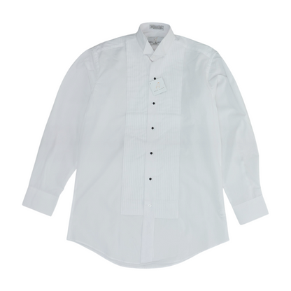 White Solid Tuxedo Button Down