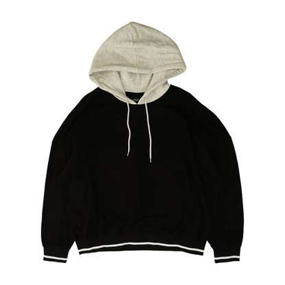 Black Solid Hoodie Pullover