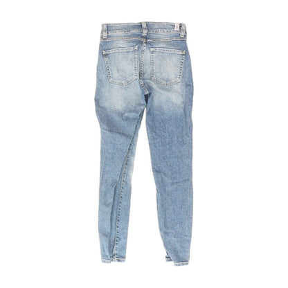 Blue Solid Skinny Leg Jeans