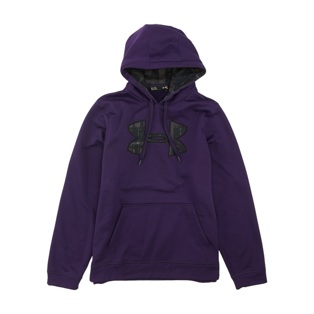 Purple Solid Hoodie Pullover