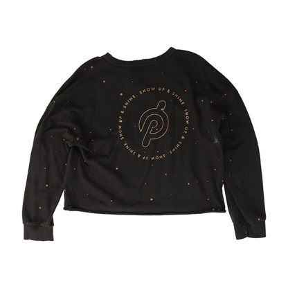 Black Solid Sweatshirt Pullover
