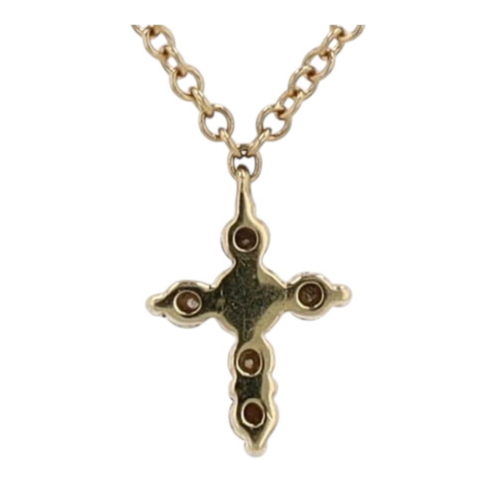 18K Yellow Gold Diamond Pendant Necklace