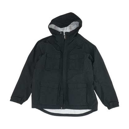 Black Solid Rain Jacket