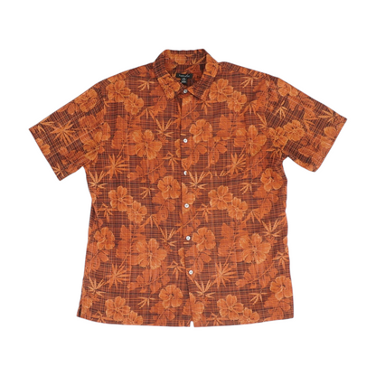 Rust Graphic Short Sleeve Button Down
