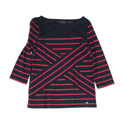 Navy Striped Knit Top