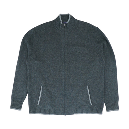 Charcoal Solid Cardigan Sweater