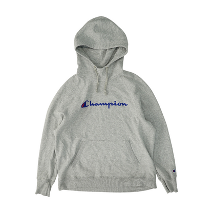 Gray Solid Hoodie Pullover
