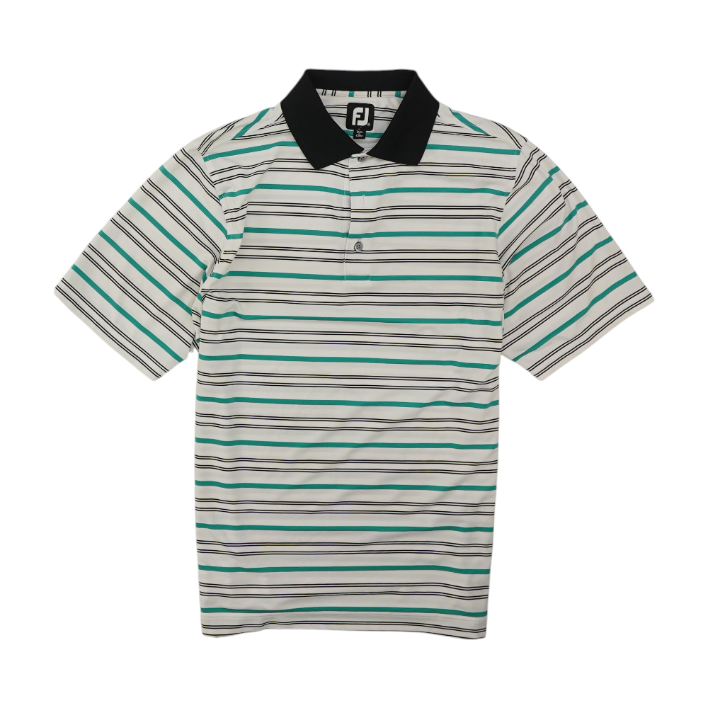 White Striped Short Sleeve Polo