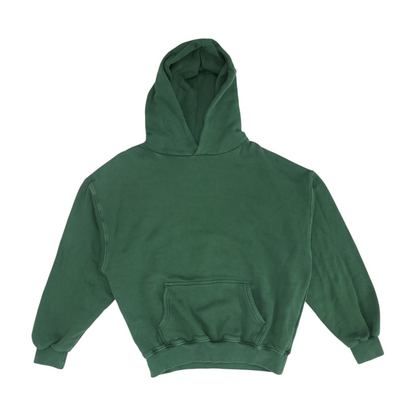 Green Solid Hoodie Pullover